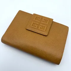 【未使用級】GIVENCHY ジバンシー 二つ折り財布 がま口 レザー レディース ライトブラウンのサムネイル