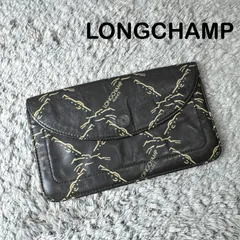 LONGCHAMP ロンシャン 長財布 ホースロゴ モノグラム レザー ブラウン ユニセックスのサムネイル