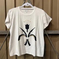 アニエスベー agnès b. グラフィックプリント 半袖 Tシャツ ホワイト フラワーモチーフ ゴールドプリント クルーネック プリントカットソー トップスのサムネイル