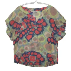 DIANE VON FURSTENBERG ダイアンフォンファステンバーグ ブラウス ブラウス シルク 総柄 ネイビー レディース 【中古】のサムネイル