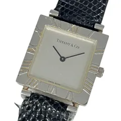 TIFFANY&CO. ティファニー L3640 シルバー925 アトラス スクエア クォーツ レディース 革ベルト社外 腕時計 正規品 / C1240のサムネイル