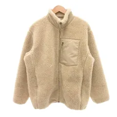 ユニクロ UNIQLO 美品 ボアジャケット フリース XL ベージュ 長袖 スタンドカラー /SJのサムネイル