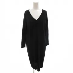 ミューズ ドゥーズィエム クラス MUSE de Deuxieme Classe 16AW ニットワンピース ウール 黒 ブラック Vネック 長袖 膝丈 /FFのサムネイル