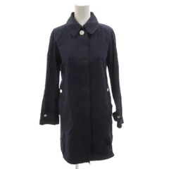 トラディショナルウェザーウェア Traditional Weatherwear ステンカラーコート コットン ひざ丈 34 紺 ネイビー /FFのサムネイル