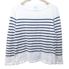 ルトロワ Letroyes Tシャツ ニットカットソー ボーダー ボートネック 長袖 XS 白黒 ホワイト ブラック IBO87 0121のサムネイル