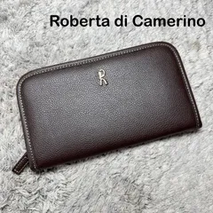 【極美品】ロベルタディカメリーノ トラベルオーガナイザー 長財布 レザー R金具 茶のサムネイル