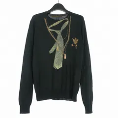 ジャストカヴァリ JUST cavalli トロンプルイユ シルク クルーネックニット セーター 長袖 46 ブラック 黒 08SCU721M052のサムネイル