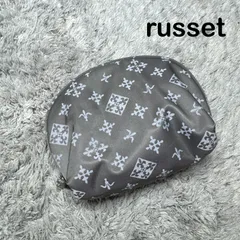 【美品】russet ラシット モノグラム柄 ナイロン コスメポーチ 小物入れ ドーム型 グレーのサムネイル