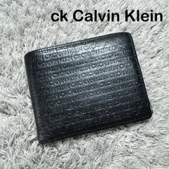 Calvin Klein カルバンクライン 二つ折り財布 総柄 ロゴ型押し レザー ブラックのサムネイル