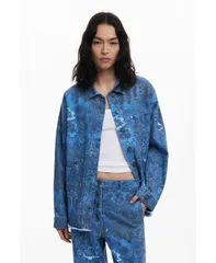 デジグアル レディース アウター ジャケット・ブルゾン ジャケット Desigual Womens Frayed paisley jacket Light blue ブルーのサムネイル