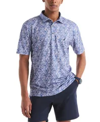 ナウティカ メンズ トップス ポロシャツ プリント シャツ Nautica Mens ClassicFit MoistureWicking Printed Performance Golf Poloのサムネイル