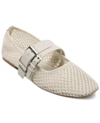ダナ キャラン ニューヨーク レディース シューズ パンプス メッシュ DKNY Womens Dade Mesh Buckle Ballet Flats Khaki カーキのサムネイル