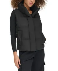 リーバイス レディース アウター ジャケット・ブルゾン ベスト Levis Womenstand Collar Puffer Vest Black ブラックのサムネイル