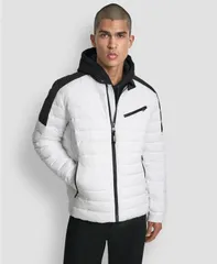 ダナ キャラン ニューヨーク メンズ アウター ジャケット・ブルゾン キルティング DKNY Mens Moto Quilted Puffer Jacket White ホワイトのサムネイル