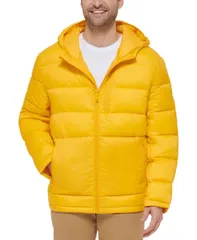 コールハーン メンズ アウター ジャケット・ブルゾン Cole Haan Mens Lightweight Hooded Puffer Jacket Yellow イエローのサムネイル