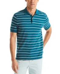 ナウティカ メンズ トップス ポロシャツ Nautica Mens Striped ClassicFit Deck Polo Shirt Blue Coral ブルーのサムネイル