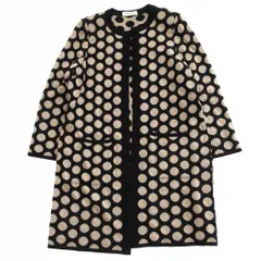 美品 Pierre Cardin ピエールカルダン カーディガン ドット柄 ロングニット トップス 長袖 ブラック 46【XL】 レディース 【中古】のサムネイル