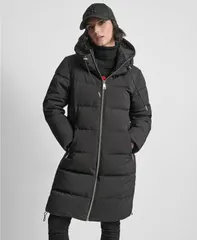 ダナ キャラン ニューヨーク レディース アウター ジャケット・ブルゾン コート DKNY Womenstand Collar Zipper Puffer Coat Black ブラックのサムネイル