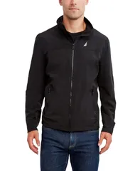 ナウティカ メンズ アウター ジャケット・ブルゾン ジャケット Nautica Mens Stretch Performance Windbreaker and Rain Jacket Black ブのサムネイル