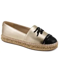 カール ラガーフェルド レディース シューズ パンプス KARLAGERFELD PARIS Womens Millicent SlipOn Espadrilles White GoldBlack ホのサムネイル