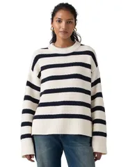 リーバイス レディース アウター ニット・セーター クルーネック Levis Womens Candide Crewneck Sweater Emma Stripegret ストライプのサムネイル