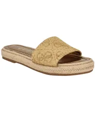 ゲス レディース シューズ サンダル GUESS Womens Katic Slide Espadrille Flat Sandals Gold Logo ゴールドのサムネイル