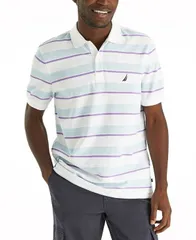 ナウティカ メンズ トップス ポロシャツ Nautica Mens Striped ClassicFit Deck Polo Shirt Bright White ホワイトのサムネイル