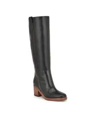 ナインウェスト レディース シューズ ブーツ・レインブーツ ヒール Nine West Womens Hecee Block Heel Round Toe Knee High Boots Blackのサムネイル