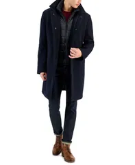 ナウティカ メンズ アウター ジャケット・ブルゾン ウール コート Nautica Mens ClassicFit Bib Wool Blend Overcoat Navy ネイビーのサムネイル