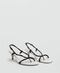 マンゴ レディース シューズ サンダル ギャザー MANGO Womens Ruched Strips Sandals White ホワイトのサムネイル