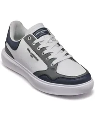 カール ラガーフェルド メンズ シューズ スニーカー ロゴ KARLAGERFELD PARIS Mens MultiColor Side Logo Bit Sneakers White Navy ホのサムネイル