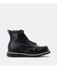 ソログッド メンズ シューズ ブーツ・レインブーツ Thorogood Mens American Heritage Midnight 6 Black Moc Toe Work Boots for Mのサムネイル