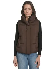 リーバイス レディース アウター ジャケット・ブルゾン ベスト Levis Womenstand Collar Puffer Vest Coffee コーヒーのサムネイル