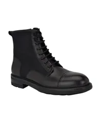 カルバンクライン メンズ シューズ ブーツ・レインブーツ レース Calvin Klein Mens Domly LaceUp Almond Toe Casual Boots Black Leatheのサムネイル