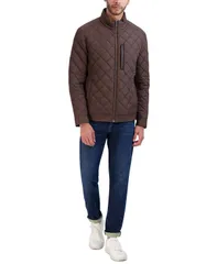コールハーン メンズ アウター ジャケット・ブルゾン ジャケット Cole Haan Cole Hann Mens Diamond Quilt Jacket with Faux Sherpa Liniのサムネイル