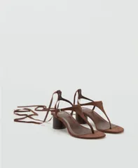 マンゴ レディース シューズ サンダル スエード レザー ヒール MANGO Womens Suede Leather Heeled Sandals Chocolate チョコレートのサムネイル