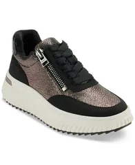 ダナ キャラン ニューヨーク レディース シューズ スニーカー DKNY Womens Laurence Zip Sneakers Pewter Black ブラックのサムネイル