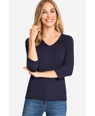 オルセン レディース トップス Tシャツ Vネック シャツ Olsen Womens Viscose Blend VNeck TShirt Power navy ネイビーのサムネイル