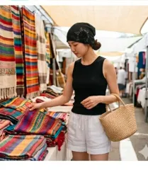 ブラック ローズ メッシュ 春 夏 コサジュー ビーニー Fのサムネイル