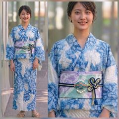 有松鳴海絞り 浴衣 高級総絞り 身丈157.5 裄66.5 手縫い 居敷当て肩当
