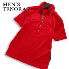 MEN'S TENORAS メンズティノラス ラインストーン★ 微光沢 半袖 リブ ポロシャツ 日本製 Sz.L メンズのサムネイル