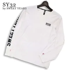 SY32 by SWEET YEARS スウィートイヤーズ 通年★ 長袖 ロゴプリント ロンTシャツ カットソー Sz.M メンズ 白のサムネイル
