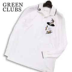 GREEN CLUBS グリーンクラブ 通年★ 長袖 バッグスバニー 刺繍 鹿の子 ポロシャツ 日本製 Sz.3 メンズ 白のサムネイル