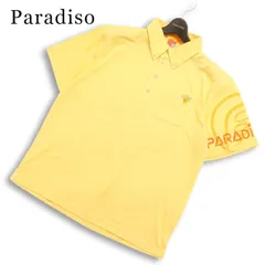Paradiso パラディーゾ ゴルフ 春夏★ 半袖 鹿の子 ロゴ刺繍 ボタンダウン ポロシャツ Sz.L メンズのサムネイル
