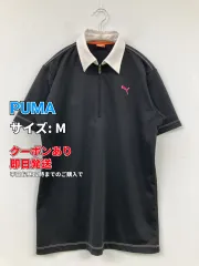 PUMA プーマ ポロシャツ M ブラック ワンポイント ブランドロゴ 半袖 レディースのサムネイル