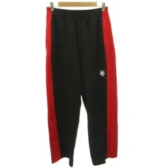 デサント DESCENTE トラックパンツ ジャージ 裾サイドボタン イージー M-L 黒 赤 /FFのサムネイル