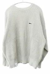 ディセンダント DESCENDANT 22AW GAUFRE KNIT WAFFLE ロゴ 刺繍 ゴーフル ワッフル クルーネック ニット セーター 222MADS-KNM02 2 灰 グレー ブランド古着ベクトル 中古260128のサムネイル