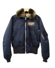 ヒューマンメイド HUMAN MADE 24AW Flight Jacket Navy ロゴ 虎タイガー プリント ボア衿 中綿 フライト ジャケット ブルゾン HM27JK003 S 紺ネイビー ブランド古着ベクトル 中古251227のサムネイル