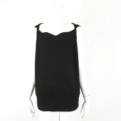 ダナキャランニューヨーク DKNY カットソー ツイスト ショルダー とろみ 落ち感 ノースリーブ M 黒 ブラック 国内正規品のサムネイル