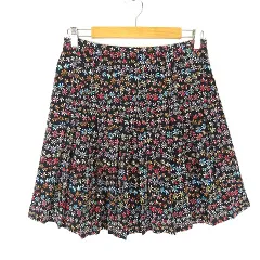 ジェラールダレル GERARD DAREL スカート プリーツ リバティ 小花柄 ひざ丈 L 11 黒 ブラック マルチカラーのサムネイル
